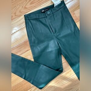 Zara Faux Leather Hi-Rise Legging / Pants